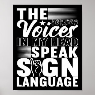 Amerikanische Gebärdensprache Gehörlosigkeitsbewus Poster
