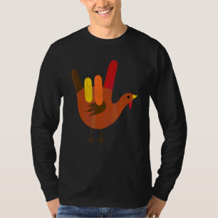 Amerikanische Gebärdensprache I Love You Erntedank T-Shirt