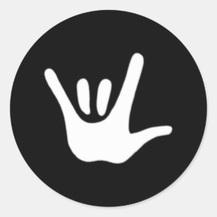 Amerikanische Gebärdensprache Liebe Asl Gehörlosen Runder Aufkleber