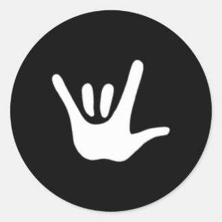 Amerikanische Gebärdensprache Liebe Asl Gehörlosen Runder Aufkleber