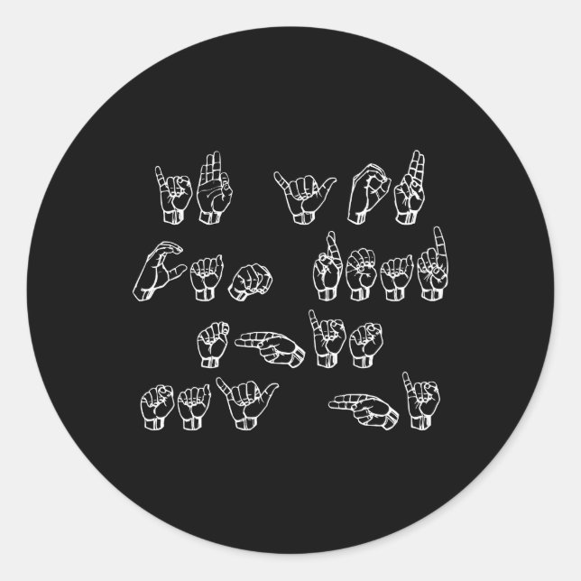 Amerikanische Gebärdensprache, wenn Sie diese Auss Runder Aufkleber (Vorderseite)