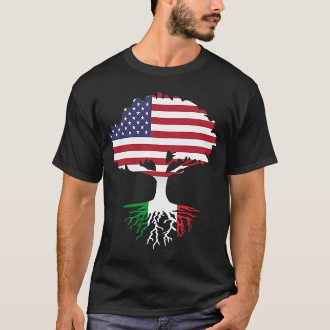 Amerikanische Geborene italienische Wurzeln Amerik T-Shirt (Vorderseite)