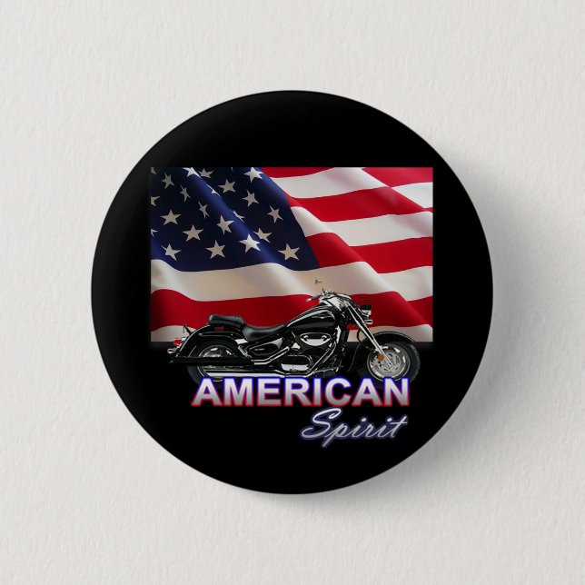 Amerikanische Geist Fernsehmotorrad-Show Button (Vorderseite)