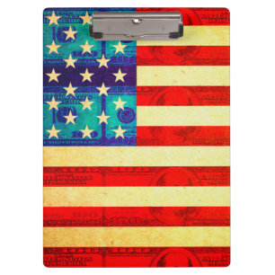 Amerikanische Geldflagge Klemmbrett