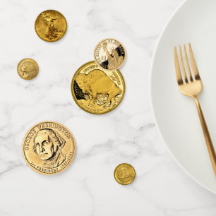 Amerikanische Goldmünzen Konfetti