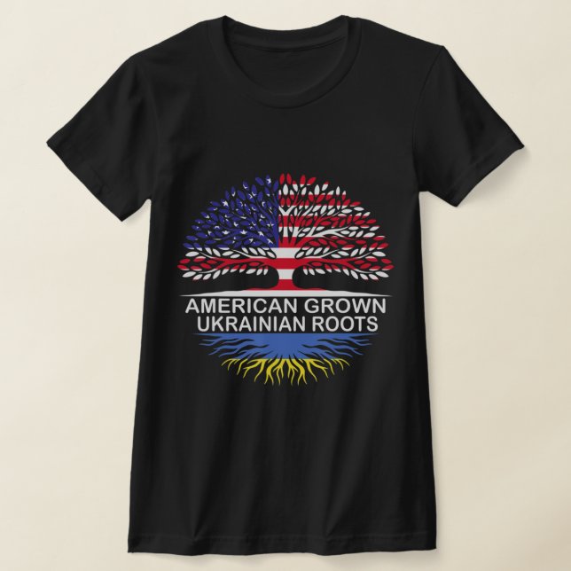 Amerikanische Grossukrainische Roots-Fahne T-Shirt (Ablage )