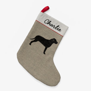 Amerikanische Gruben-Stier-Terrier-Silhouette Kleiner Weihnachtsstrumpf