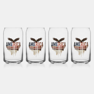 Amerikanische Grunge-Fahne und Adler Dosenglas