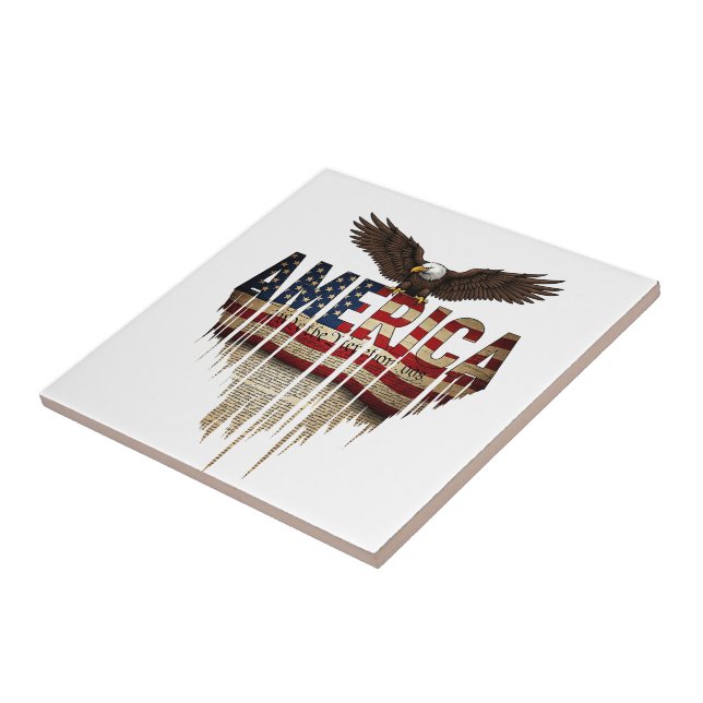 Amerikanische Grunge-Fahne und Adler Fliese (Seite)