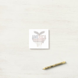 Amerikanische Grunge-Fahne und Adler Post-it Klebezettel