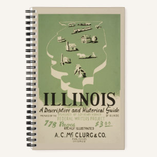 Amerikanische Guide-Serie Band über Illinois. Notizbuch