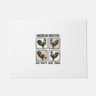 Amerikanische Hähne Vintage Patriotisches Shirt De Fußmatte