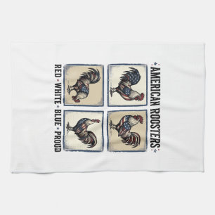 Amerikanische Hähne Vintage Patriotisches Shirt De Geschirrtuch