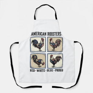 Amerikanische Hähne Vintage Patriotisches Shirt De Schürze