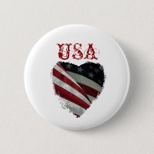 Amerikanische Herz-Flagge Button