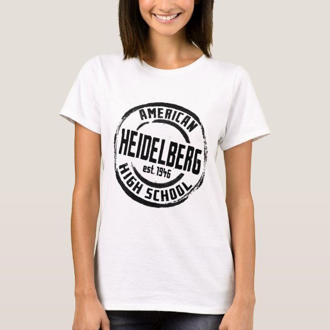 Amerikanische Highschool Heidelbergs Briefmarke T-Shirt (Vorderseite)