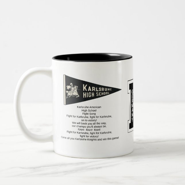 Amerikanische Highschool Karlsruhes Uni-Schale Zweifarbige Tasse (Links)