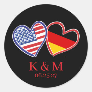 Amerikanische Hochzeit Runder Aufkleber