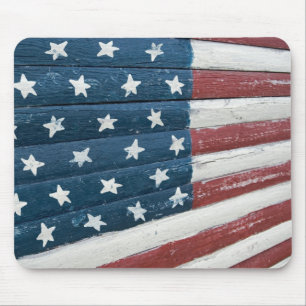 Amerikanische Holzflagge Mousepad