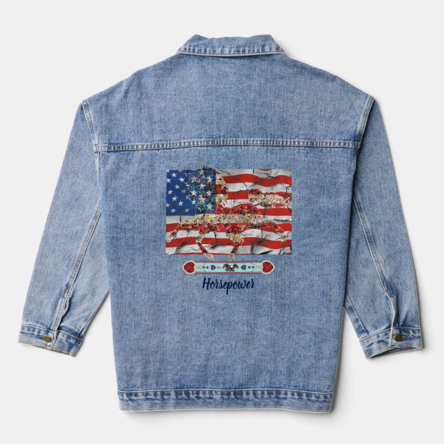 Amerikanische Horsemacht Jeansjacke (Rückseite)