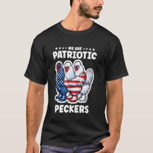 Amerikanische Hühner 4. Juli Rot Weiß Blau Silki T-Shirt