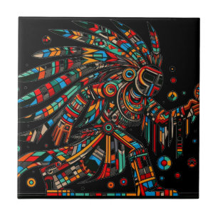 Amerikanische Indianerin Kachina Dancer Black Art Fliese