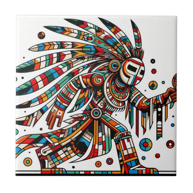 Amerikanische Indianerin Kachina Dancer Fine Art Fliese (Vorderseite)