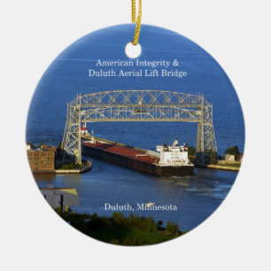 Amerikanische Integrität in Duluth-Ornamenten Keramik Ornament