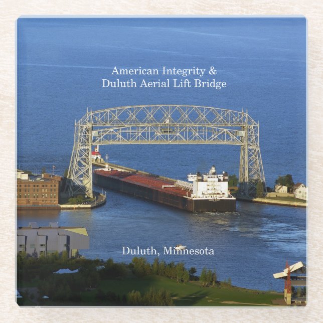 Amerikanische Integrität in Duluth-Untersetzer Glasuntersetzer (Vorderseite)