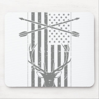 Amerikanische Jäger-Flagge - Rotwild-Jagd Mousepad