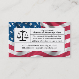 amerikanische Justizwaage Visitenkarte