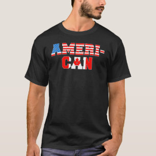Amerikanische kanadische Flagge Amerika Kanada Pat T-Shirt