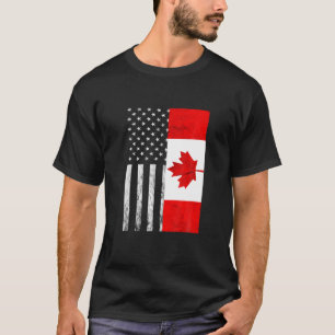 Amerikanische kanadische Vintage Flagge Kanadische T-Shirt