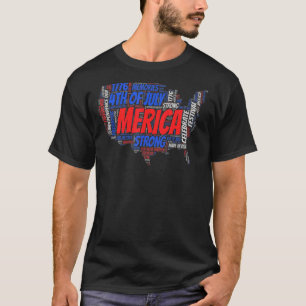 Amerikanische Karte 4. Juli Patriotische Unabhängi T-Shirt