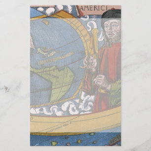 Amerikanische Karte mit Explorer Amerigo Vespucci