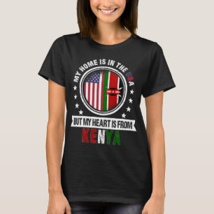 Amerikanische kenianische Flagge Herz Kenya amerik T-Shirt