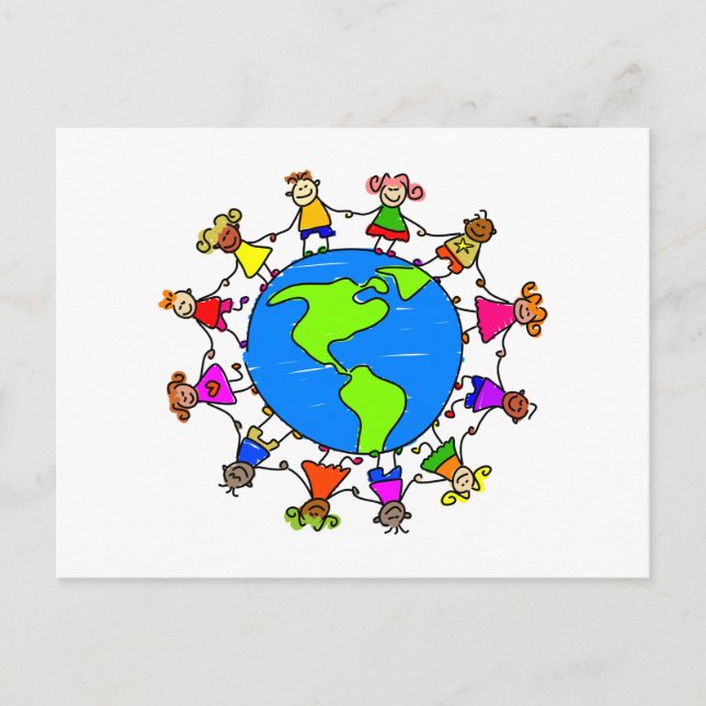 Amerikanische Kinder Postkarte (Vorderseite)