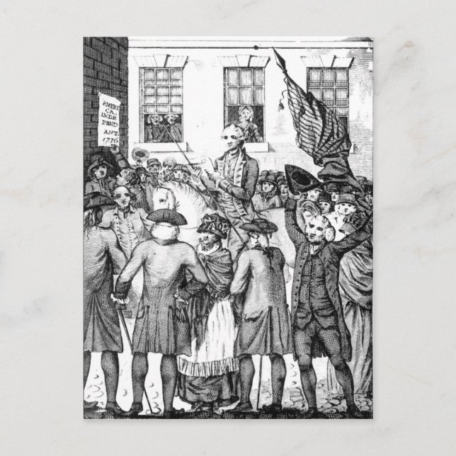 Amerikanische Kolonisten erklärten sich selbst Postkarte (Vorderseite)