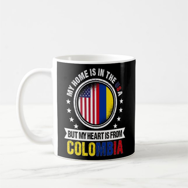 Amerikanische kolumbianische Flagge Herz aus Kolum Kaffeetasse (Links)