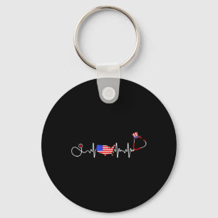 Amerikanische Krankenschwester 4. Juli USA-Flagge Schlüsselanhänger
