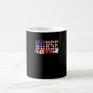 Amerikanische Krankenschwester USA-Flagge Pflege U Kaffeetasse