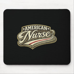 Amerikanische Krankenschwester - Vintage-USA-Flagg Mousepad