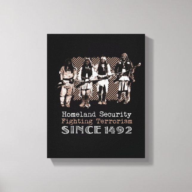 Amerikanische Krieger-Apache-Stammes-Geschenk Leinwanddruck (Vorderseite)