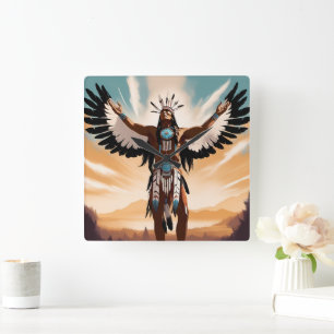 Amerikanische Kriegeruhr Quadratische Wanduhr