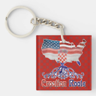 Amerikanische Kroatische Roots Keyring Schlüsselanhänger