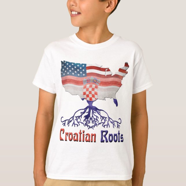 Amerikanische kroatische Wurzeln T-Shirt (Vorderseite)