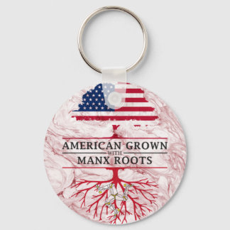 Amerikanische Kultur mit Manx Roots Marmordesign Schlüsselanhänger