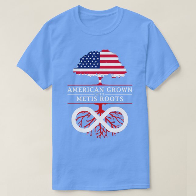 Amerikanische Kultur mit Metis Roots T-Shirt (Design vorne)