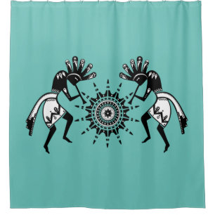 Amerikanische Kultur - Sun Dancing Kokopelli 1 Duschvorhang