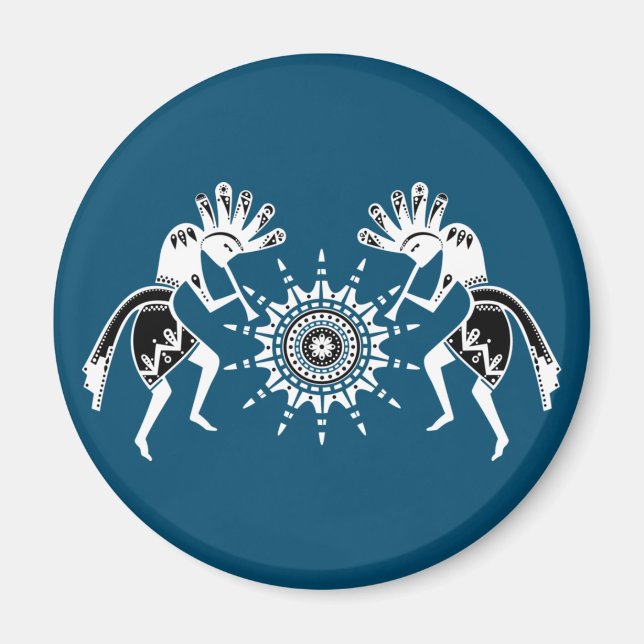 Amerikanische Kultur - Sun Dancing Kokopelli 2 Magnet (Vorne)
